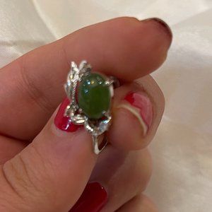 Unique green and gem earrings